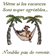 PAS DE COURS PENDANT LES VACANCES